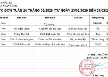 THỰC ĐƠN TUẦN 24 – NĂM HỌC 2025-2026