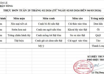 THỰC ĐƠN TUẦN 25 – NĂM HỌC 2025-2026