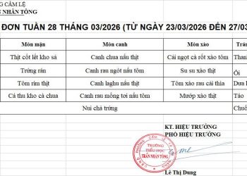 THỰC ĐƠN TUẦN 28 – NĂM HỌC 2025-2026